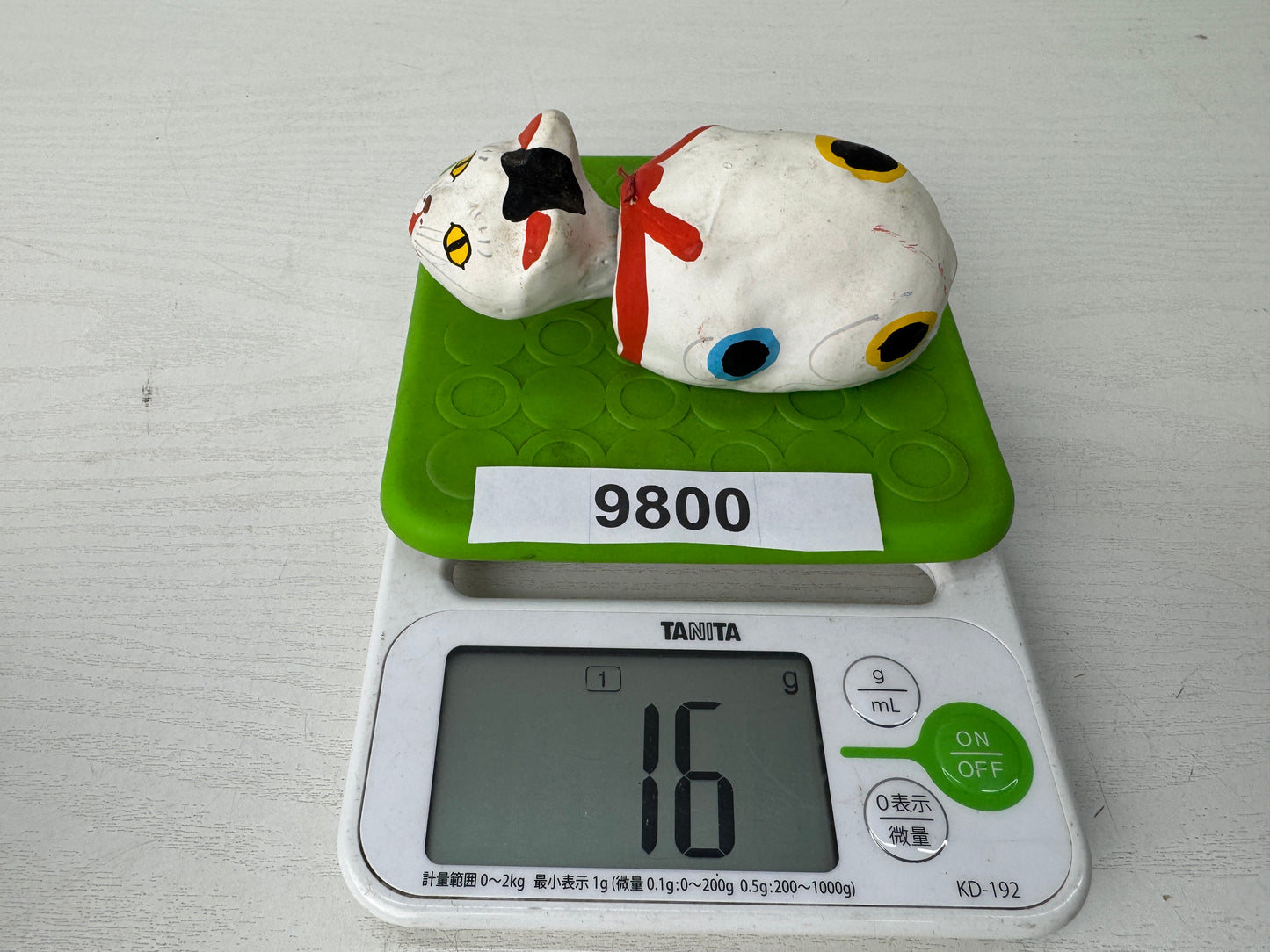 Y9800 OKIMONO Paper Mache Bobblehead Cat Japanese doll Japan antique interior