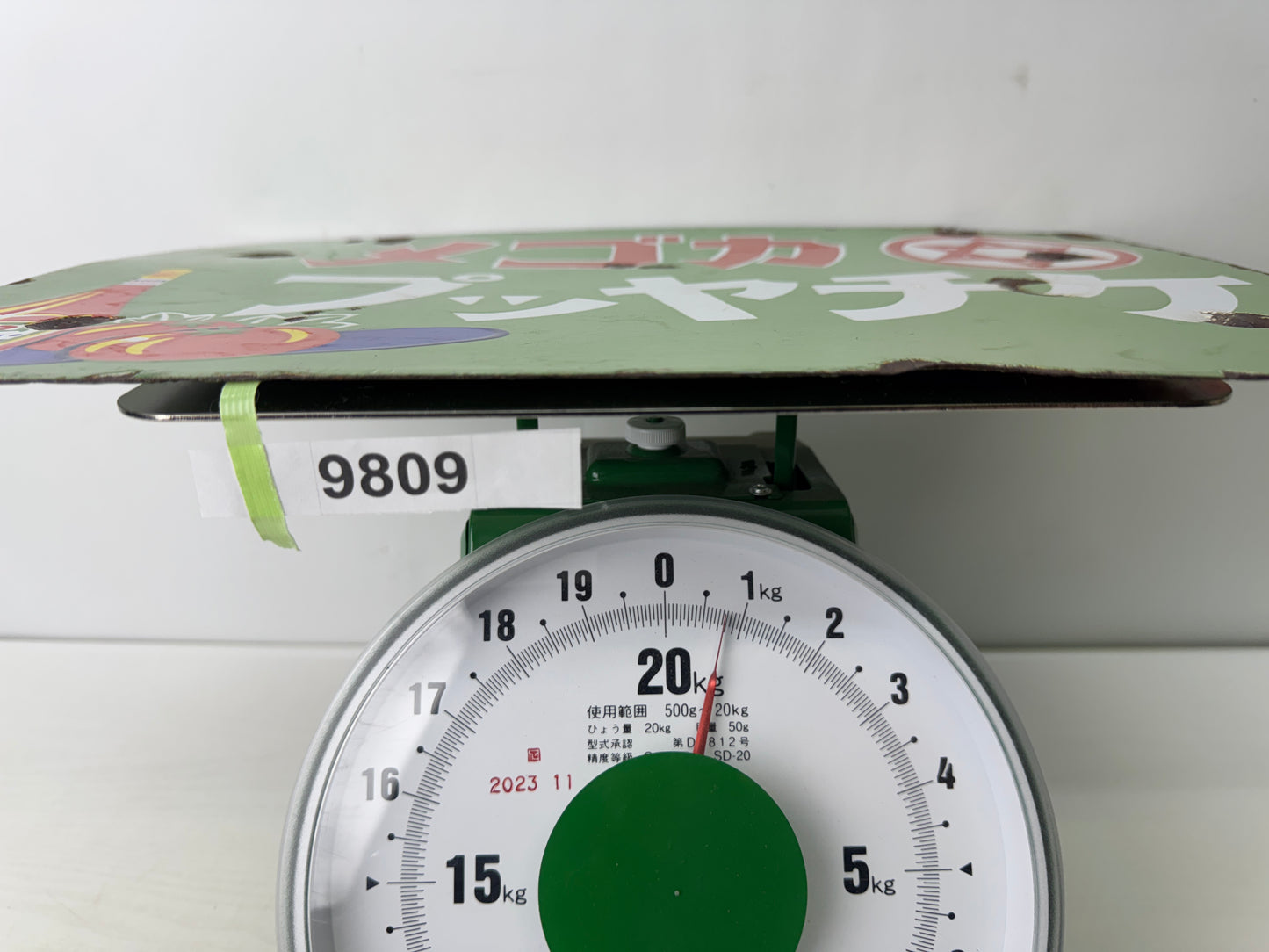 Y9809 SIGNBOARD Enamel sign Kagome double-sided Japan antique wall interior