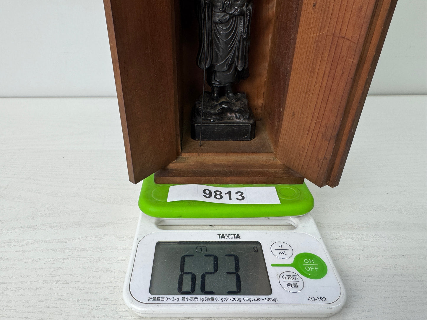 Y9813 STATUE metal Buddha figurine figure wooden Shrine Japan antique Buddhism
