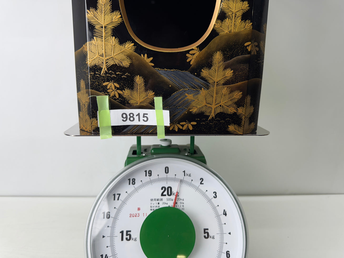 Y9815 Buddhist Altar Makie Sanbo Shinto offering stand Japan antique Buddhism