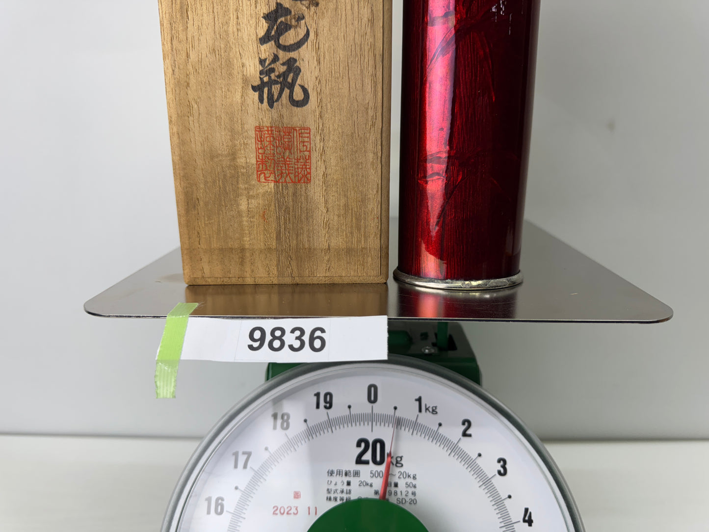 Y9836 FLOWER VASE Cloisonne signed box Japan antique ikebana floral arrangement