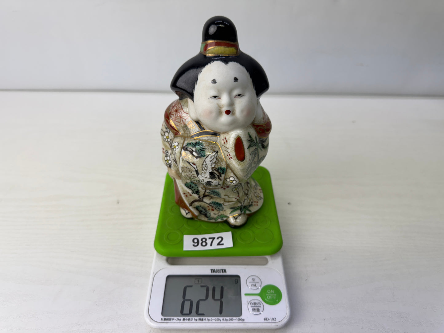 Y9872 OKIMONO Imari-ware Ofuku-san doll figure figurine signed Japan antique