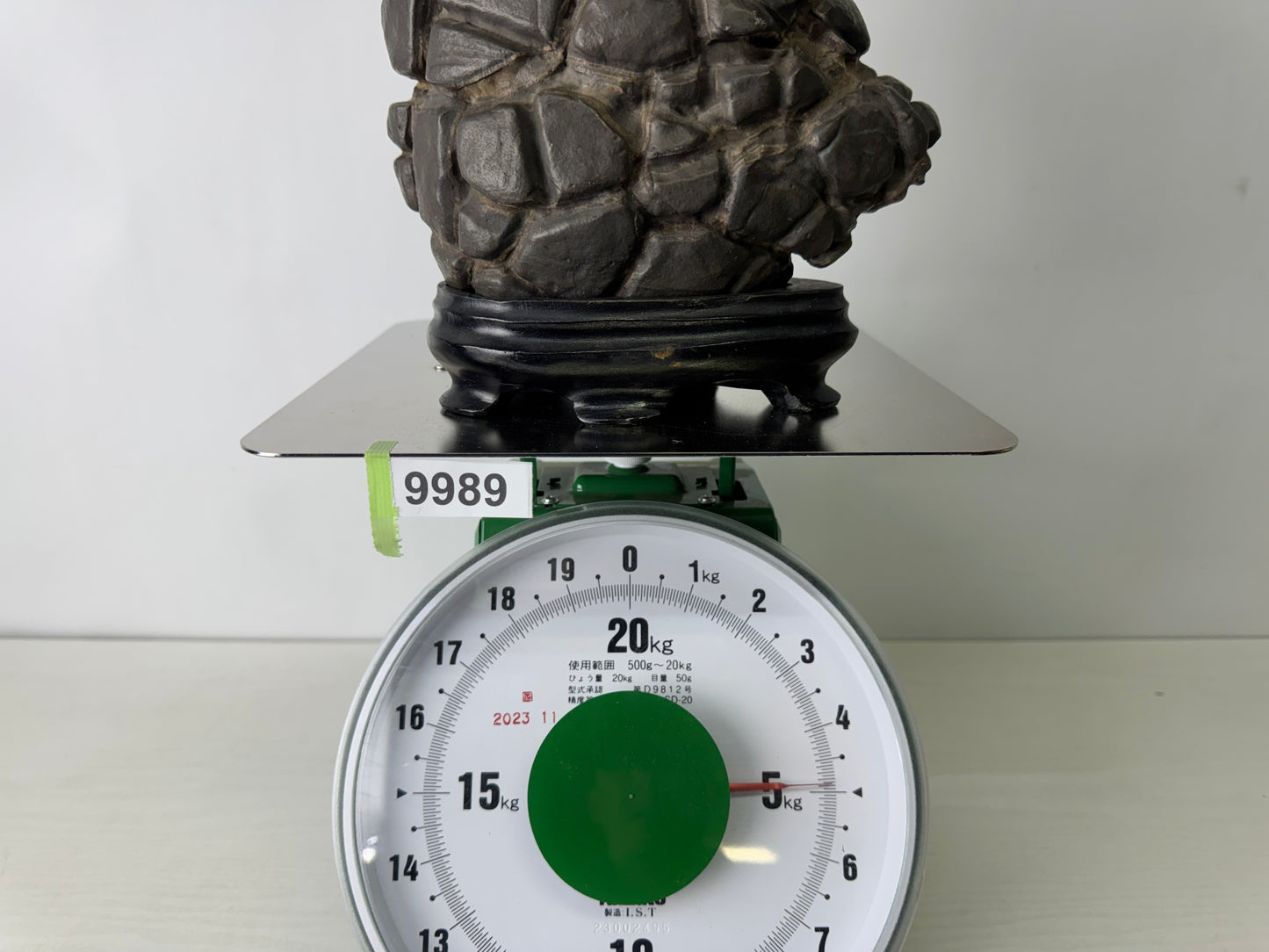 Y9989 OKIMONO Septarium wooden stand Suiseki viewing stone Japan antique decor