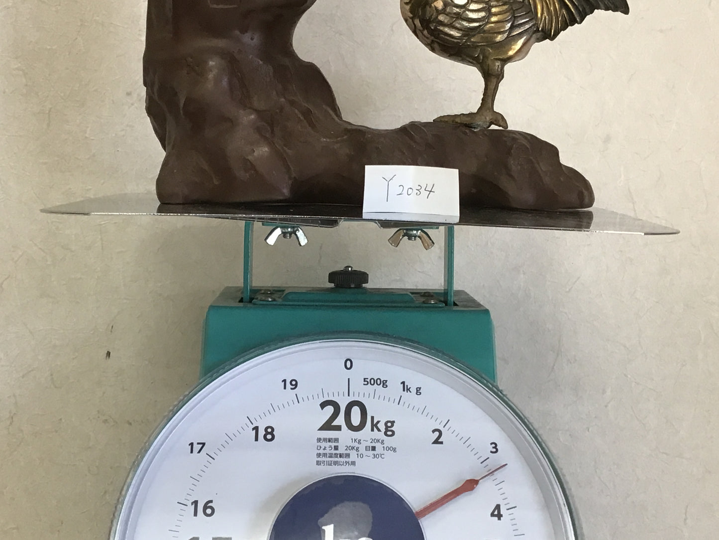 Y2034 OKIMONO Metal Rooster figure figurine interior Japan antique home decor