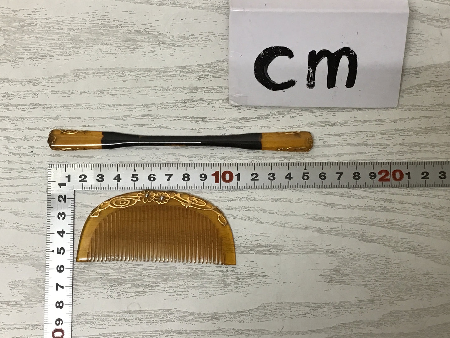 Y2288 KOUGAI Hair dressing tools comb Set box Japan antique kimono accessory