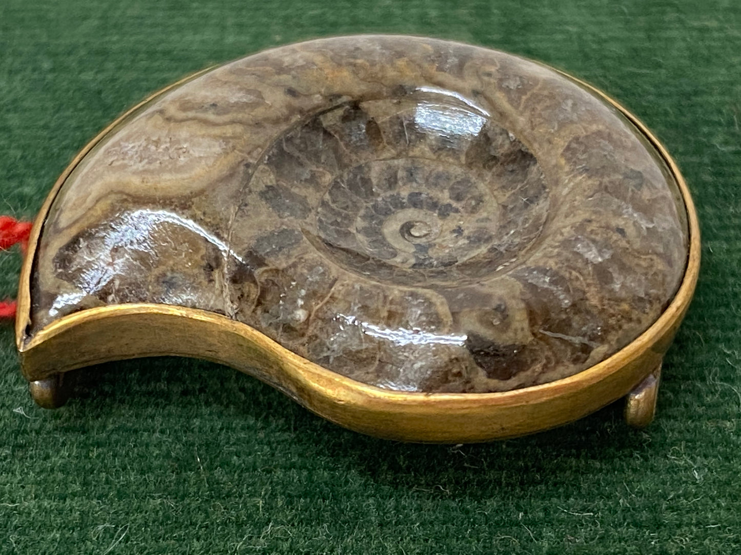 Y2298 OBIDOME Sash Clip brooch Ammonite box Japanese Kimono vintage antique