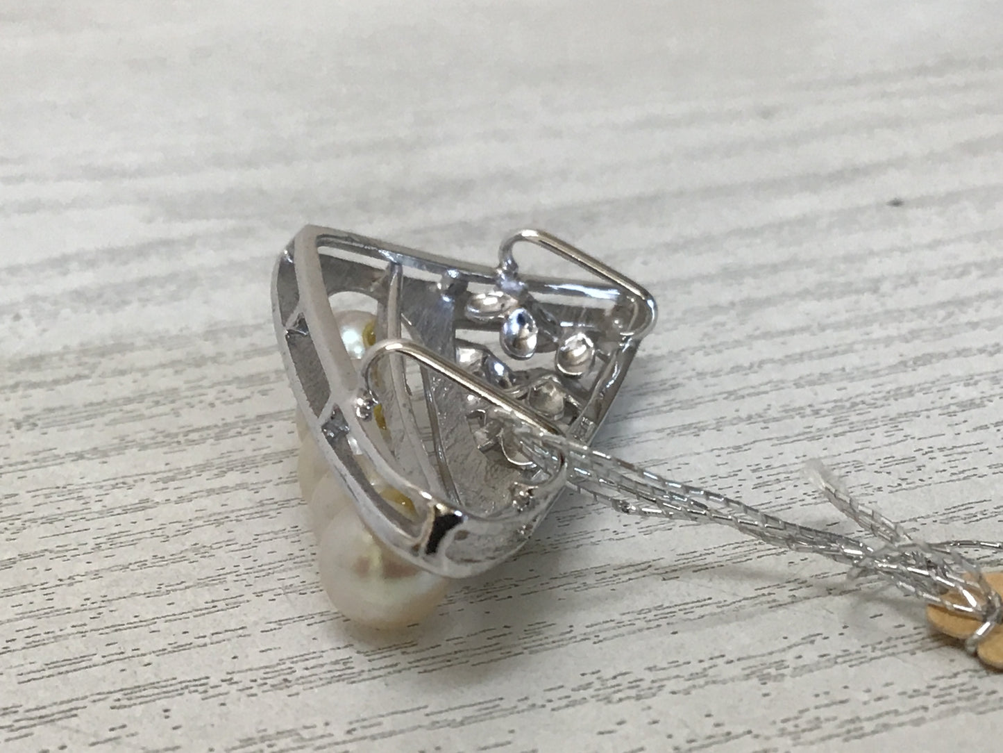 Y2301 OBIDOME Sash Clip brooch Pearl Silver metal fittings Japan Kimono antique