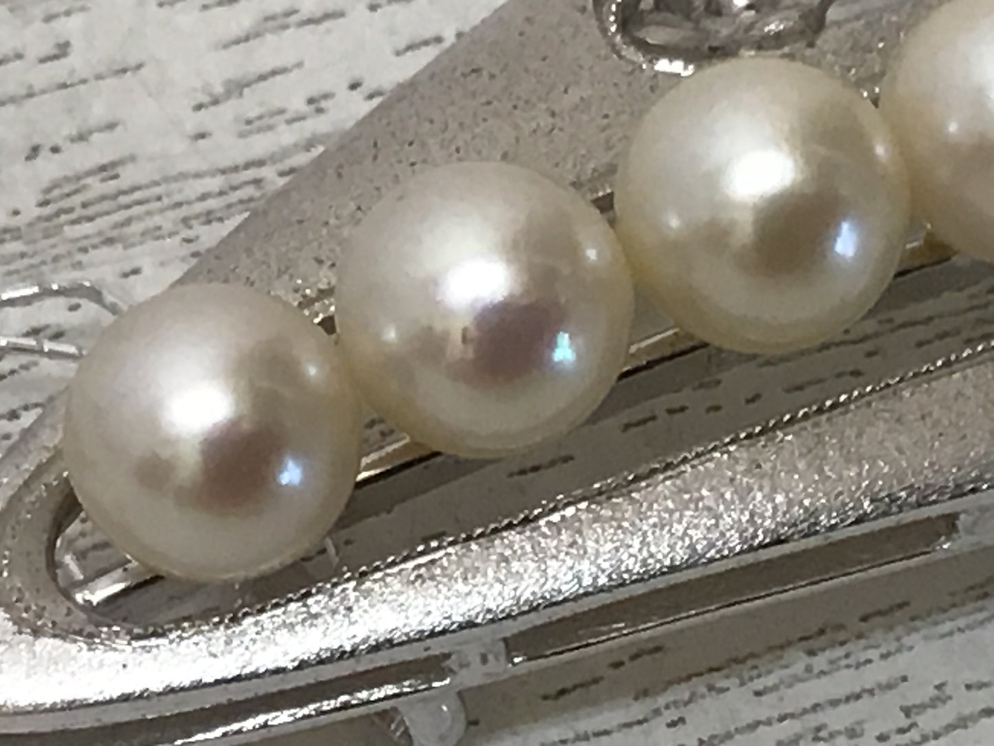 Y2301 OBIDOME Sash Clip brooch Pearl Silver metal fittings Japan Kimono antique