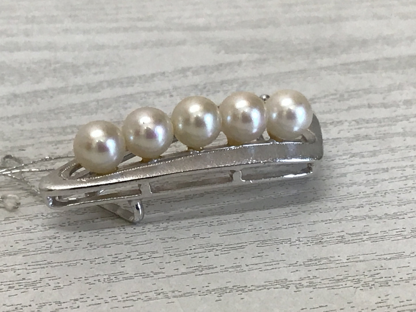 Y2301 OBIDOME Sash Clip brooch Pearl Silver metal fittings Japan Kimono antique