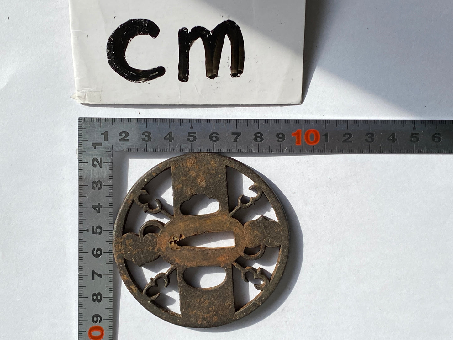 Y2316 TSUBA Iron sword guard openwork Japan samurai katana antique koshirae edo