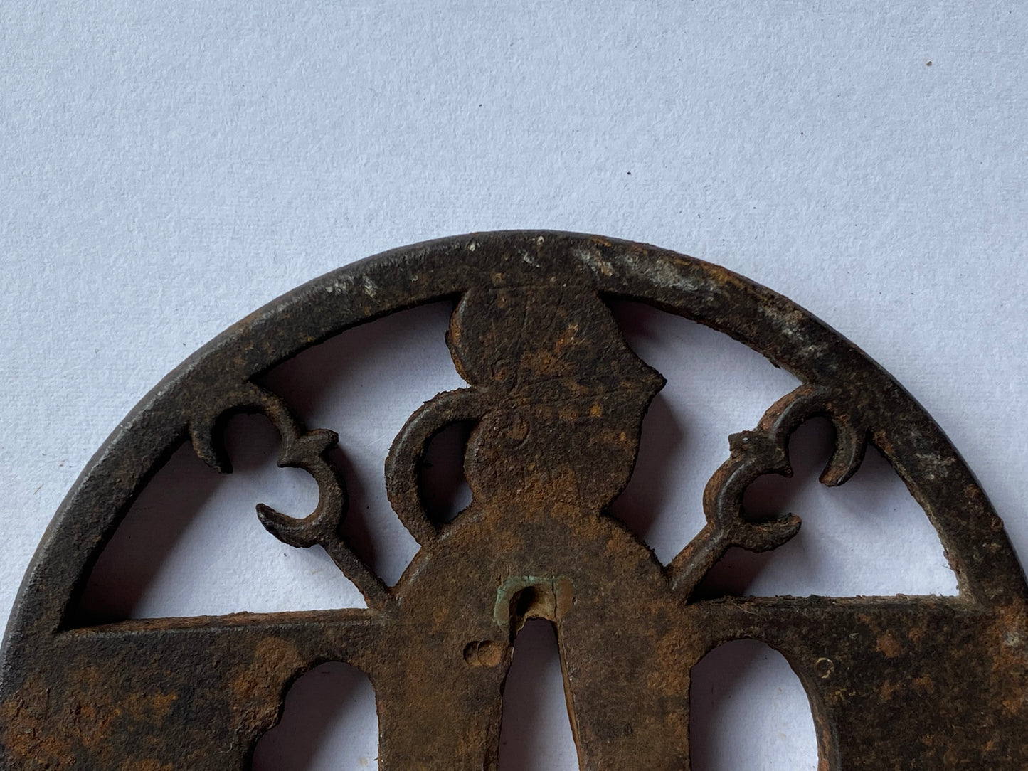 Y2316 TSUBA Iron sword guard openwork Japan samurai katana antique koshirae edo