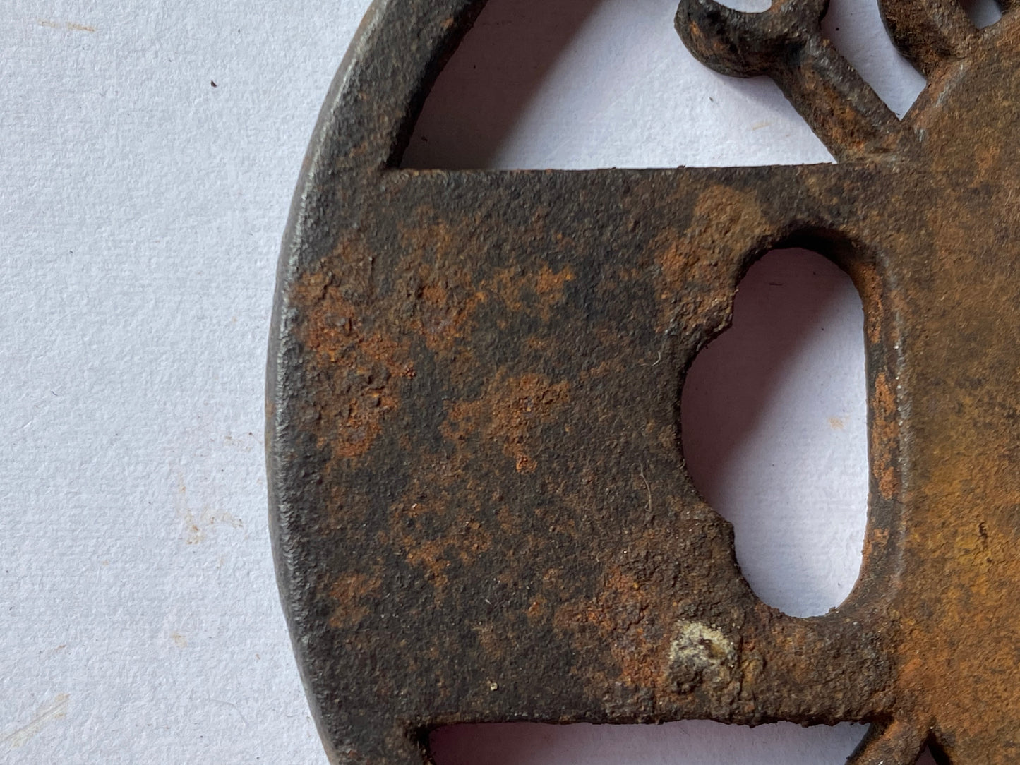 Y2316 TSUBA Iron sword guard openwork Japan samurai katana antique koshirae edo