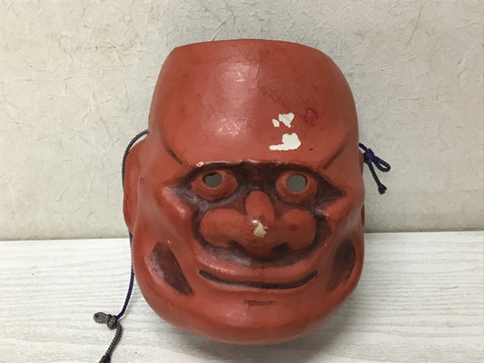 Y2441 NOH MASK signed dance-drama Japanese vintage omen antique men Japan