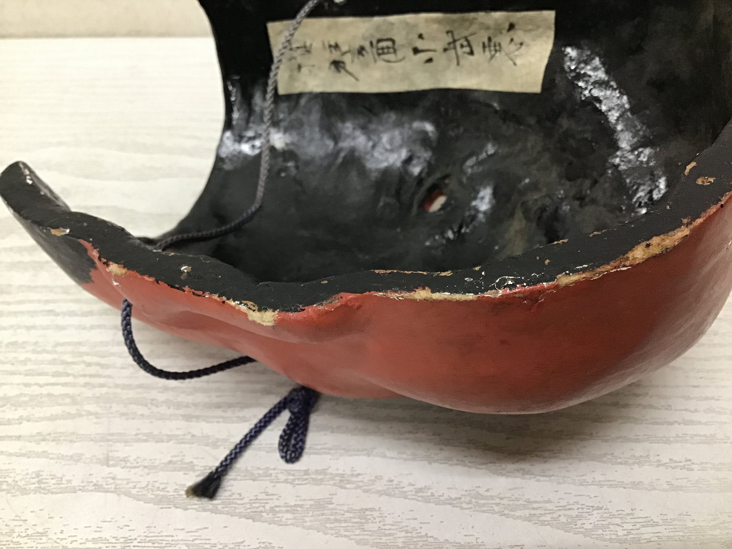 Y2441 NOH MASK signed dance-drama Japanese vintage omen antique men Japan
