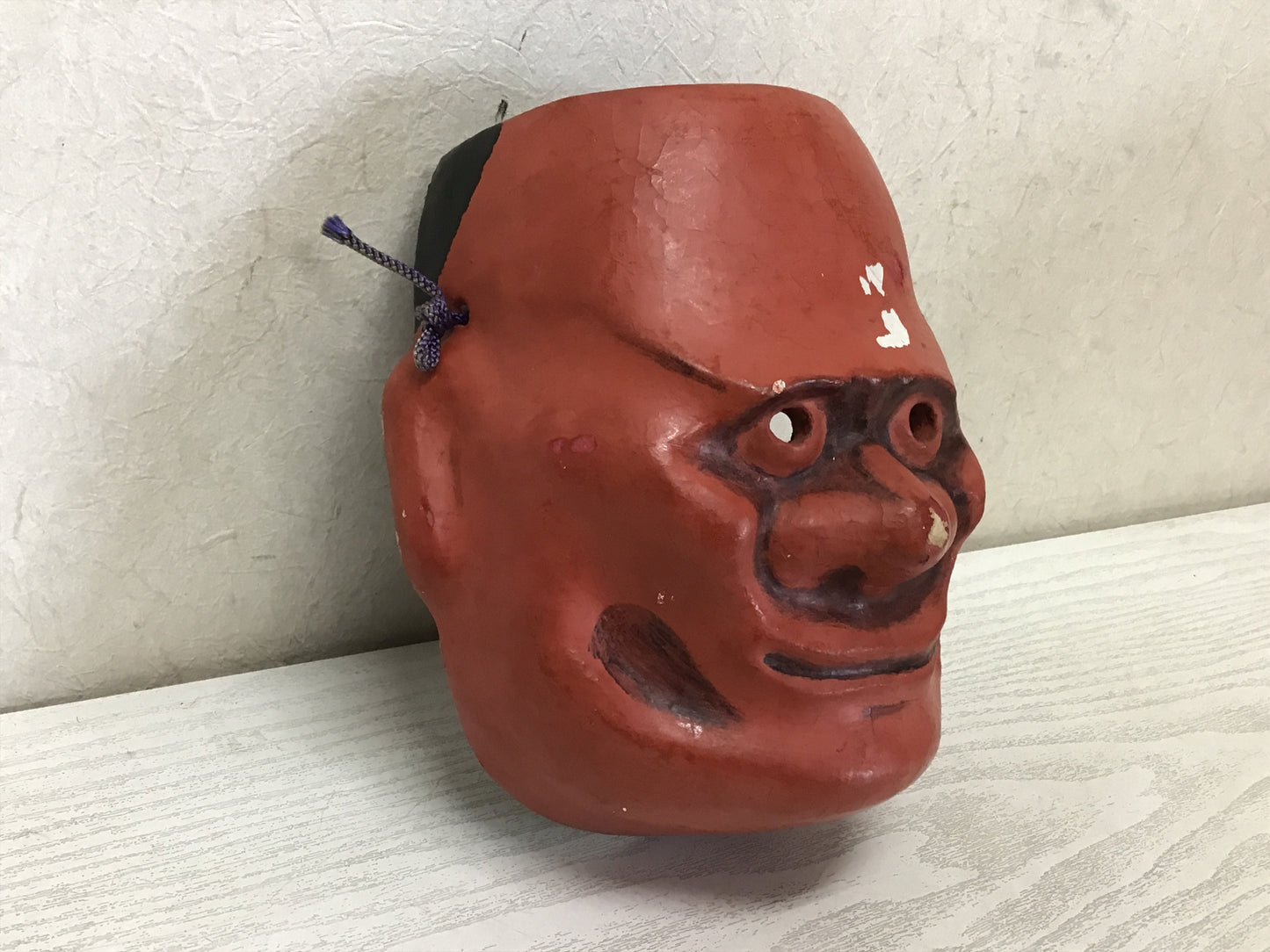Y2441 NOH MASK signed dance-drama Japanese vintage omen antique men Japan