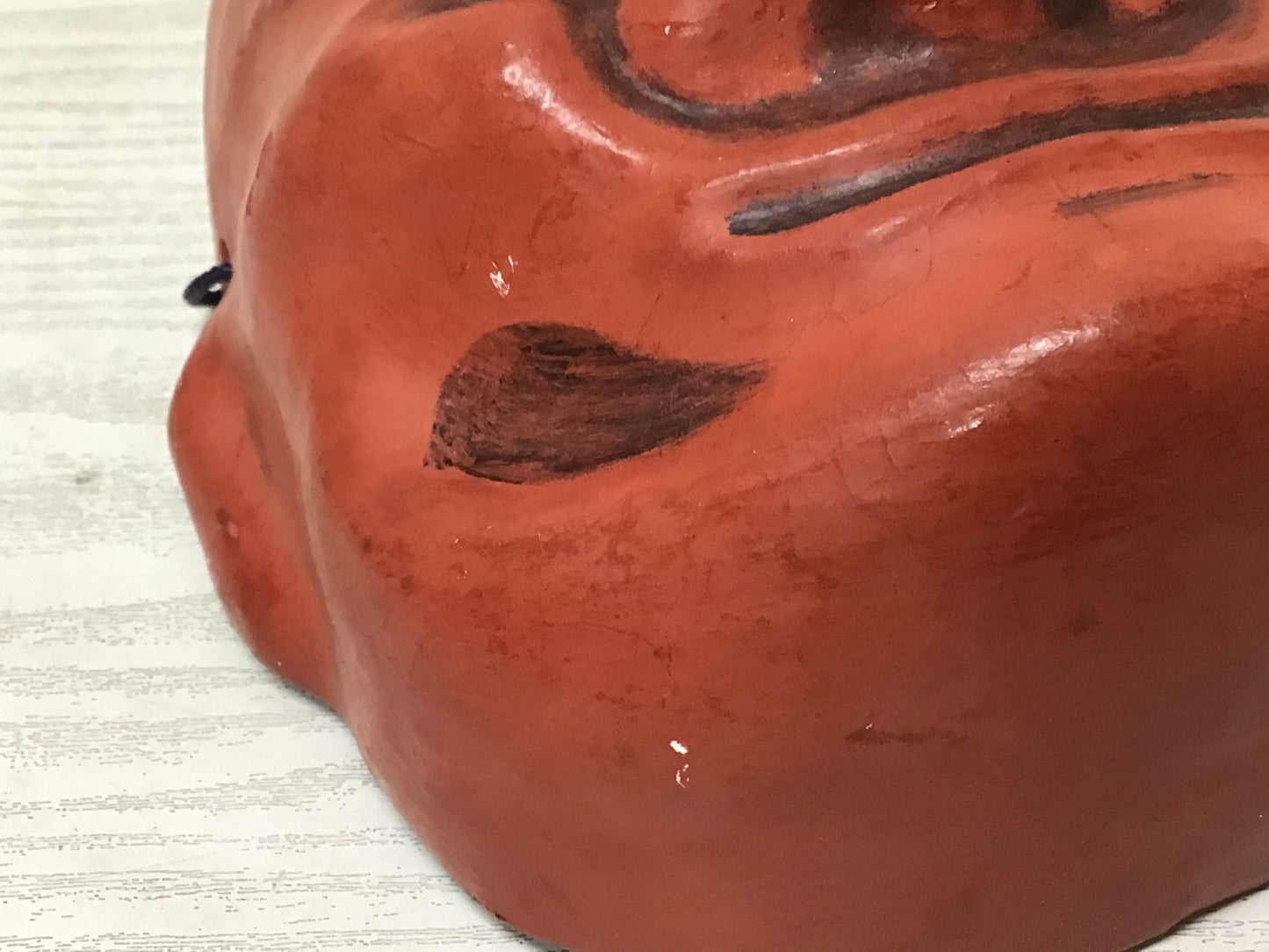 Y2441 NOH MASK signed dance-drama Japanese vintage omen antique men Japan