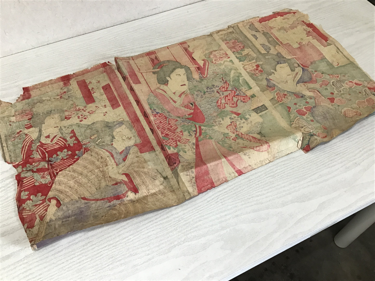 Y2445 WOODBLOCK PRINT Kunimasa Kimono Beauty 3 pieces Japanese Ukiyoe vintage
