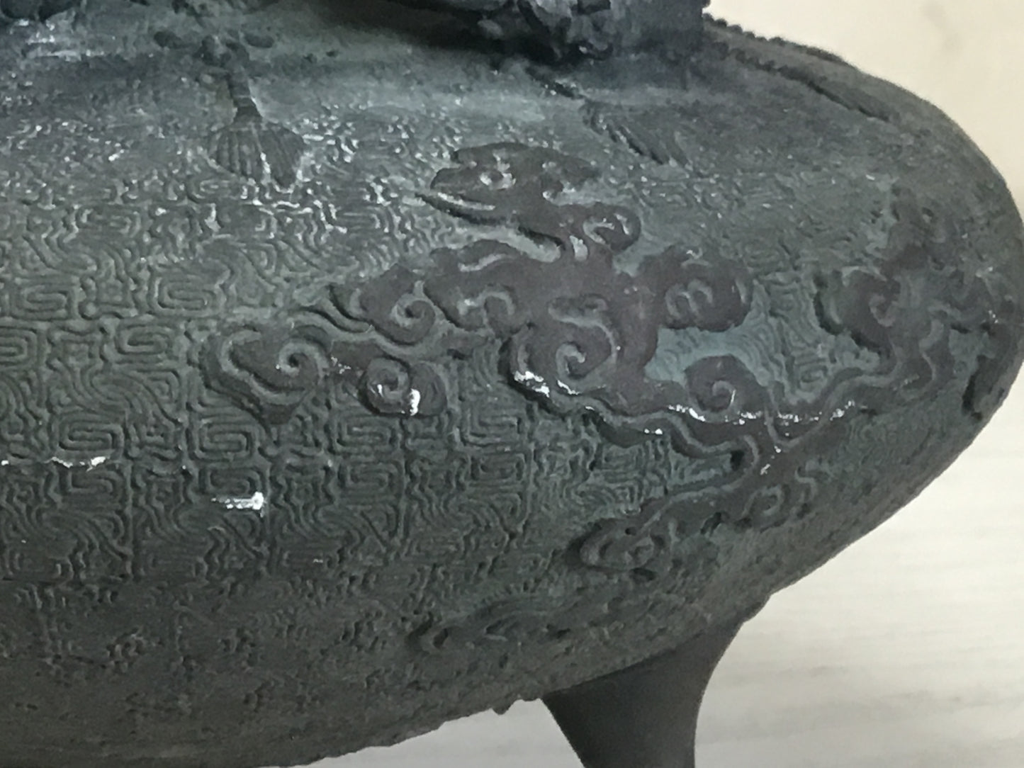 Y2493 KOURO Copper Dragon signed Japan antique Incense Burner fragrance aroma
