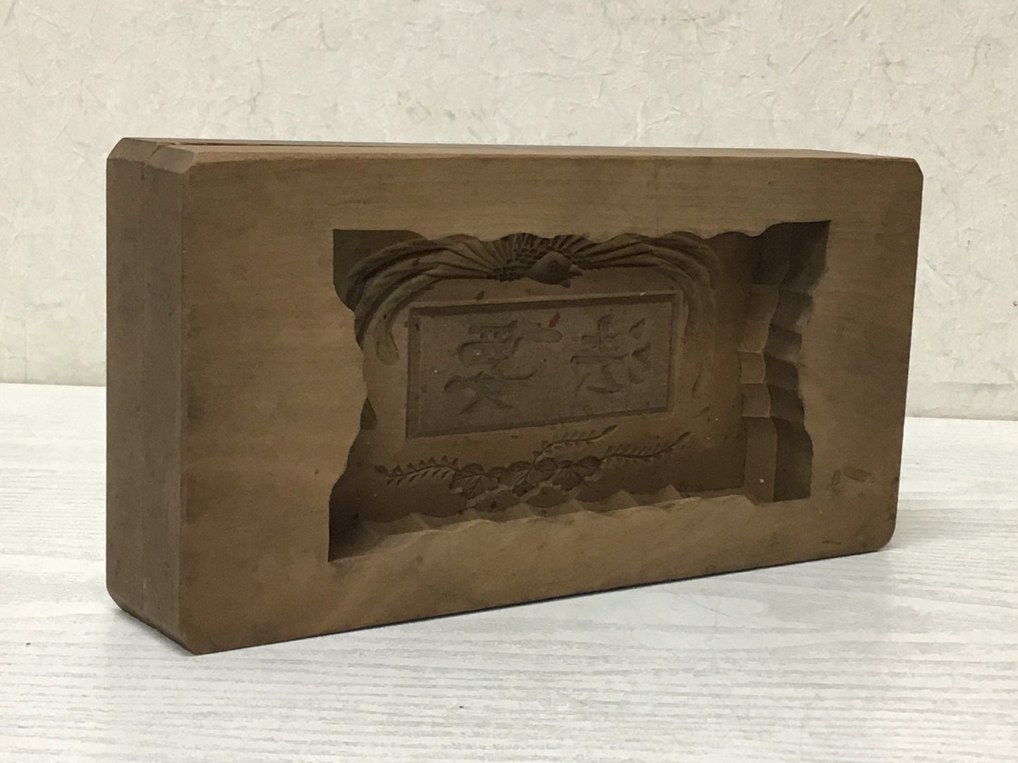 Y2557 KASHIGATA Kanji Buddhist memorial service Japan Wooden Pastry Mold