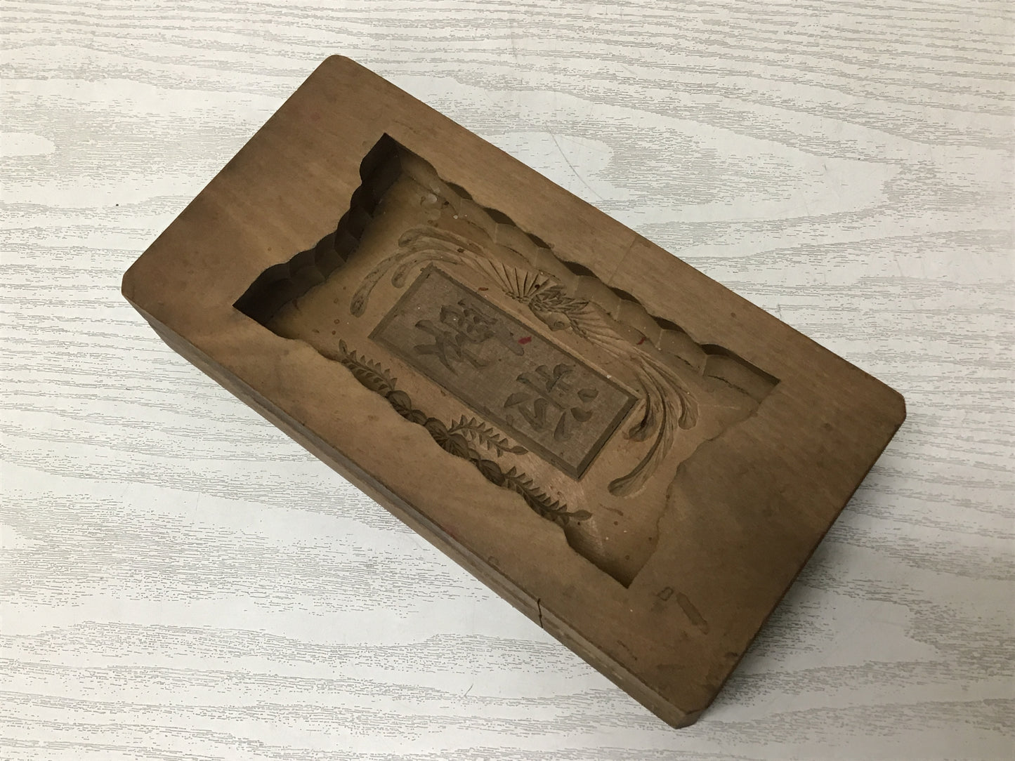 Y2557 KASHIGATA Kanji Buddhist memorial service Japan Wooden Pastry Mold