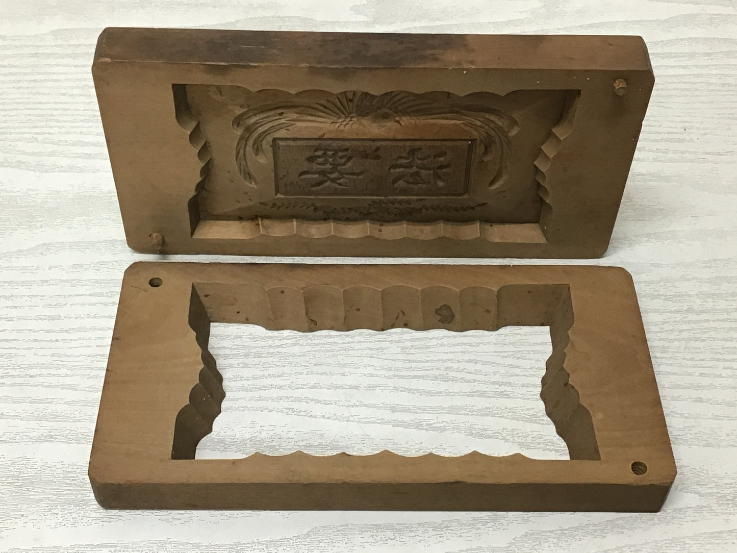 Y2557 KASHIGATA Kanji Buddhist memorial service Japan Wooden Pastry Mold