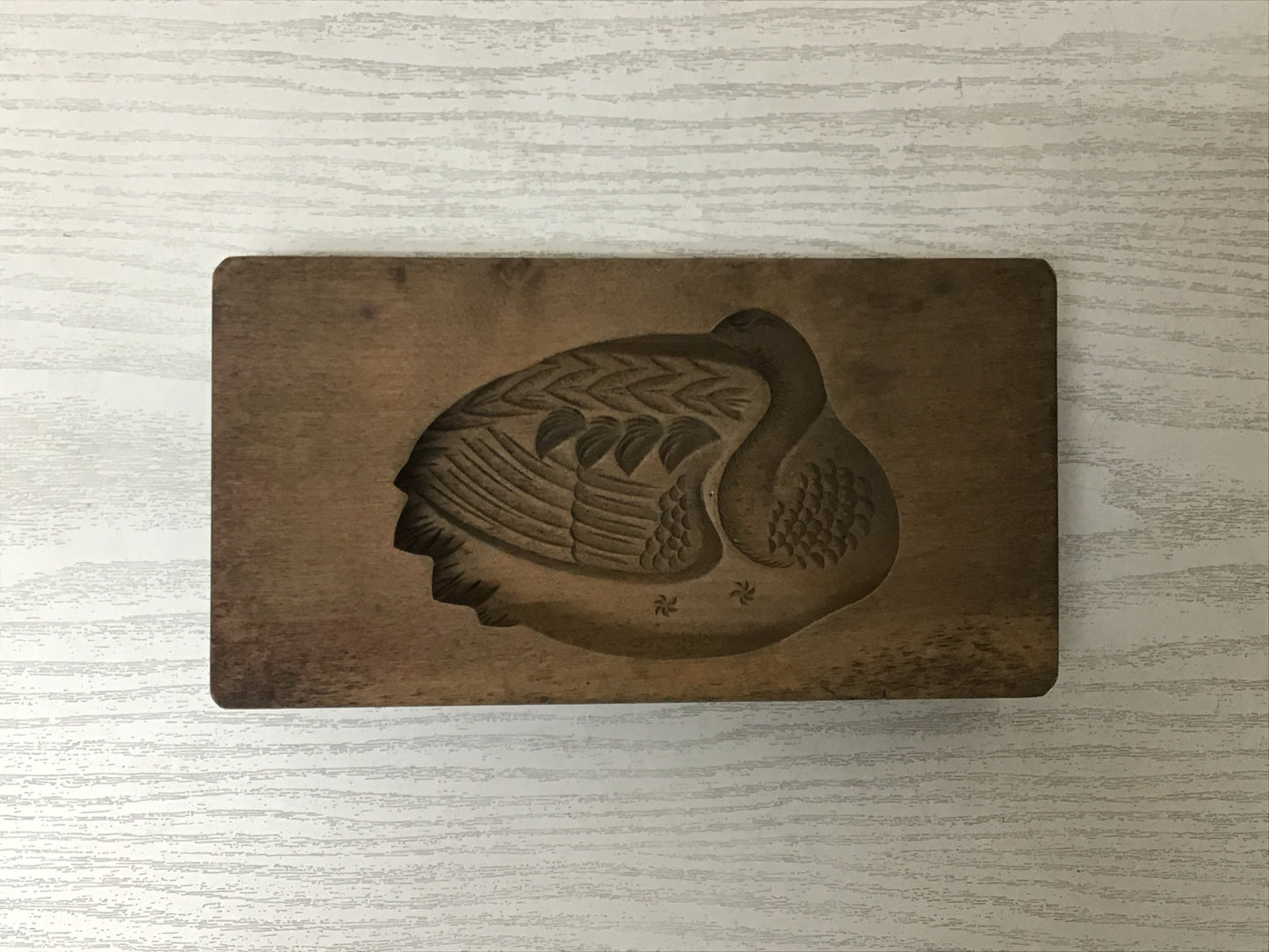Y2560 KASHIGATA Crane pattern Japanese vintage Wooden Pastry Mold wagashi