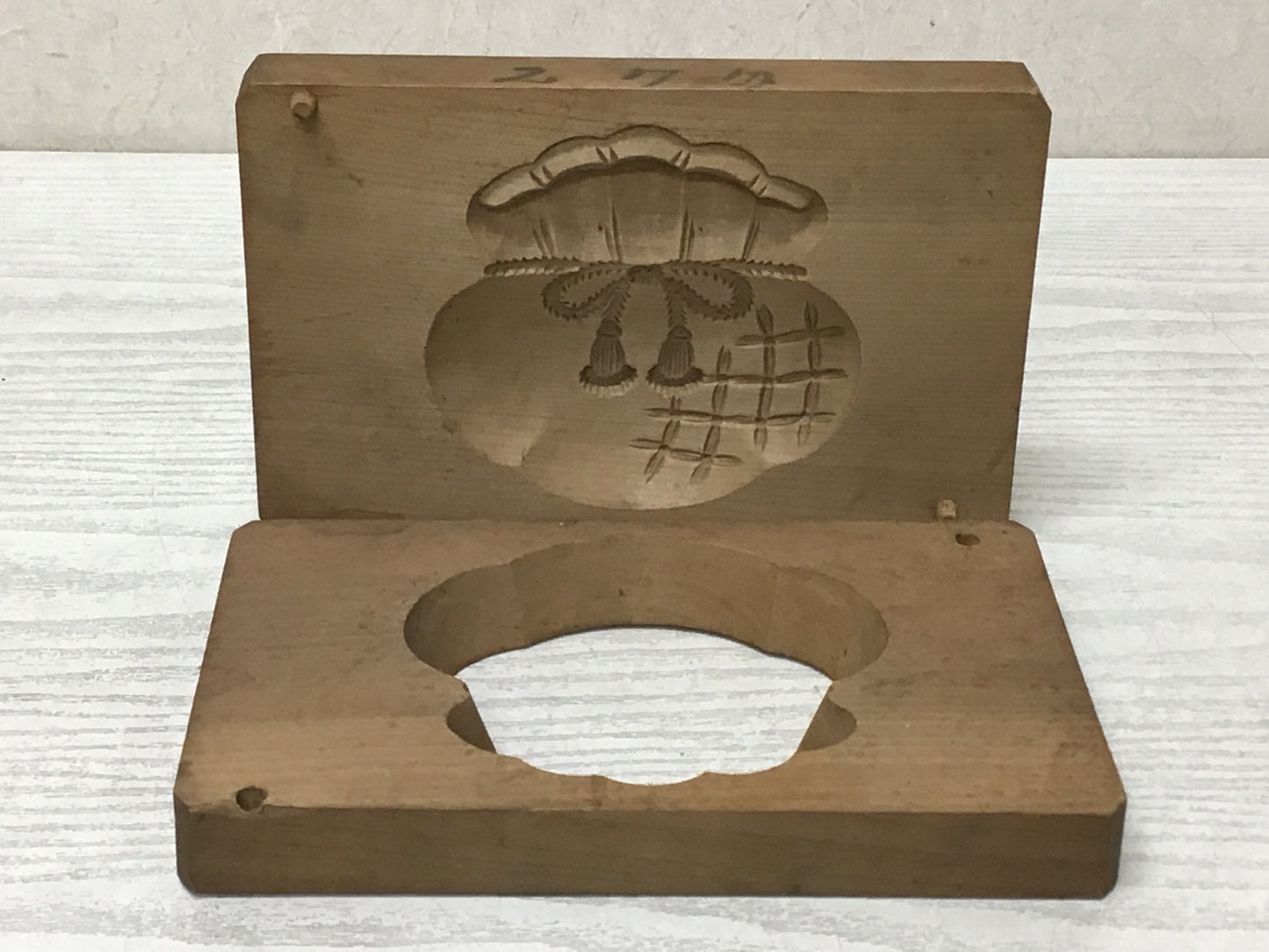 Y2561 KASHIGATA Drawstring Bag pattern Japan vintage Wooden Pastry Mold wagashi