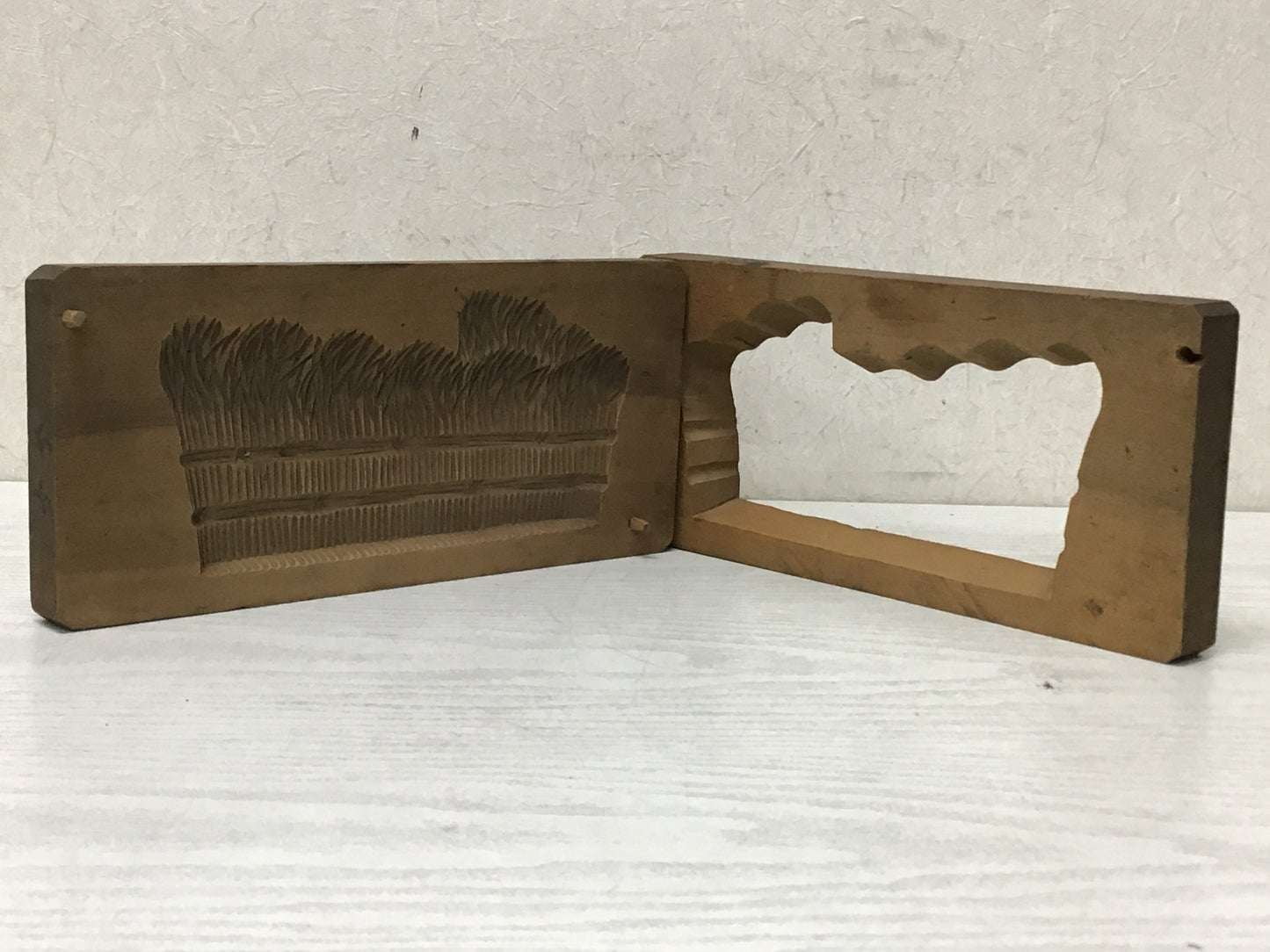 Y2563 KASHIGATA Brushwood Fence Japanese vintage Wooden Pastry Mold wagashi