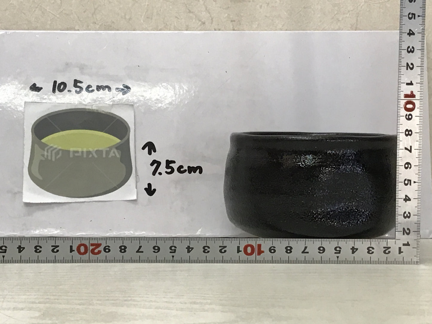 Y2573 CHAWAN Seto-ware Black signed box Japan tea ceremony antique pottery
