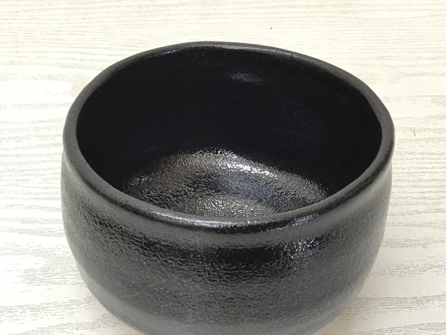 Y2573 CHAWAN Seto-ware Black signed box Japan tea ceremony antique pottery