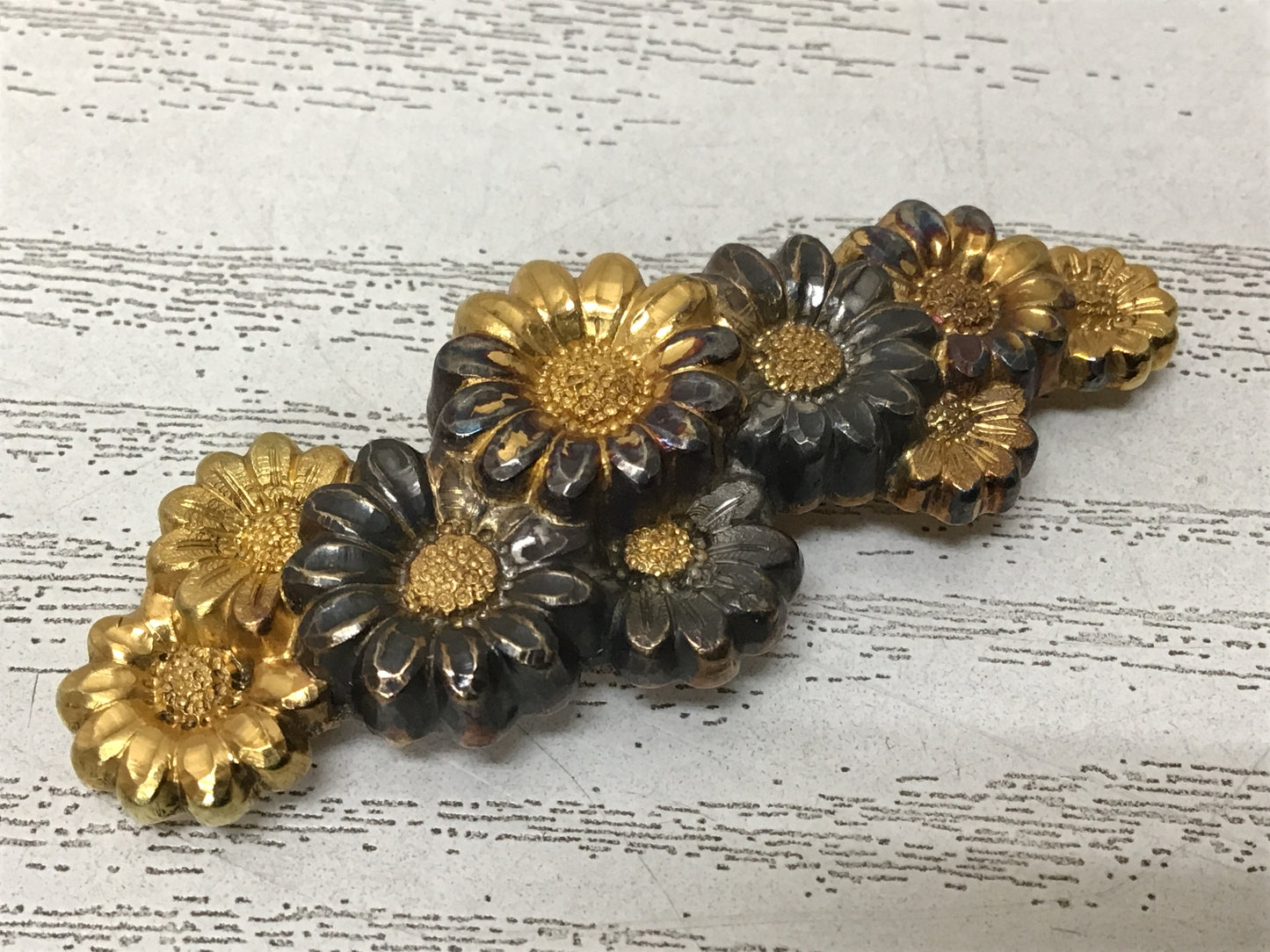 Y2651 OBIDOME Metalwork flower K18 metal fittings JAPANESE KIMONO SASH CLIP
