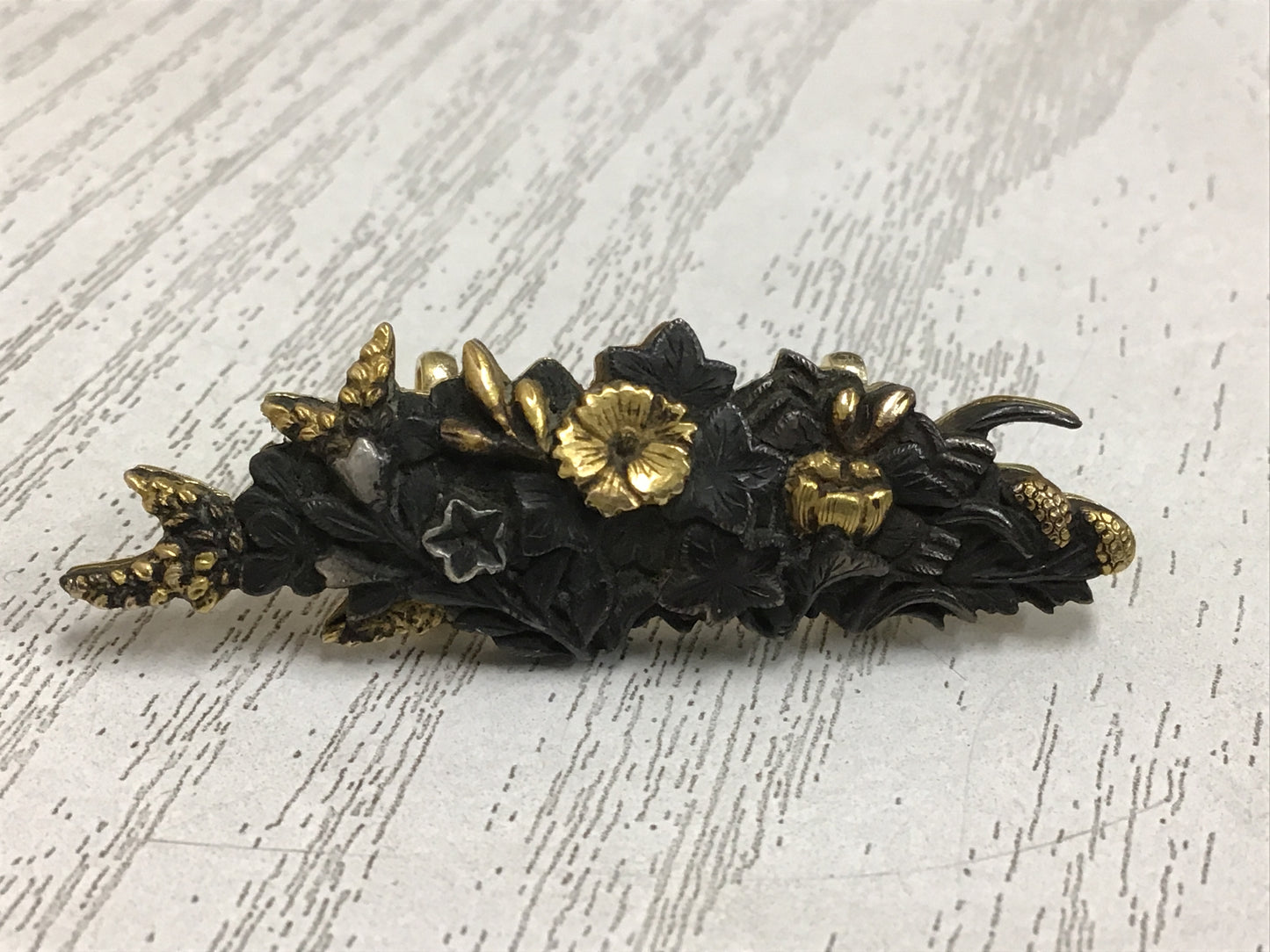 Y2653 OBIDOME Metalwork menuki K18 metal fittings JAPANESE KIMONO SASH CLIP