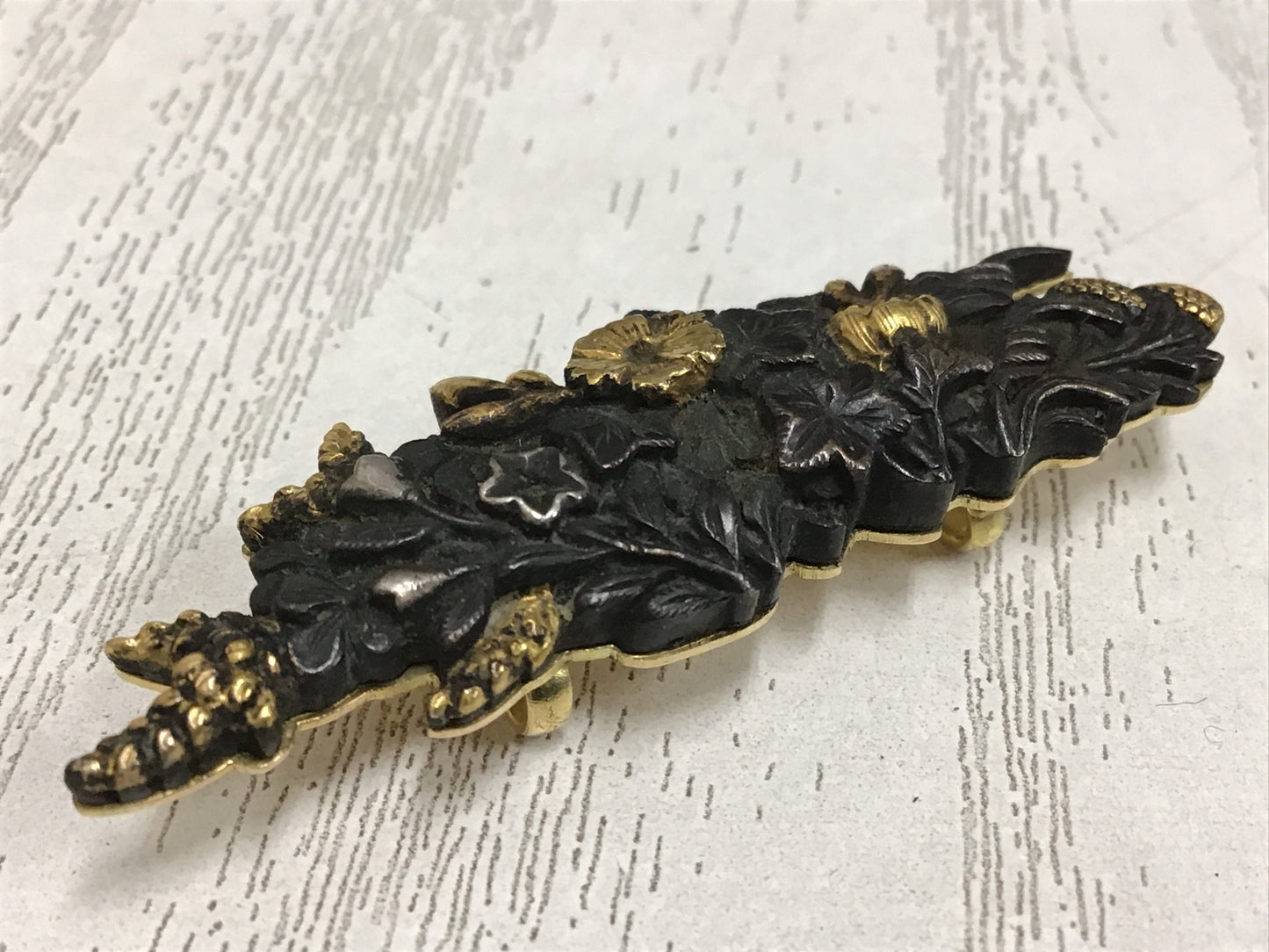 Y2653 OBIDOME Metalwork menuki K18 metal fittings JAPANESE KIMONO SASH CLIP