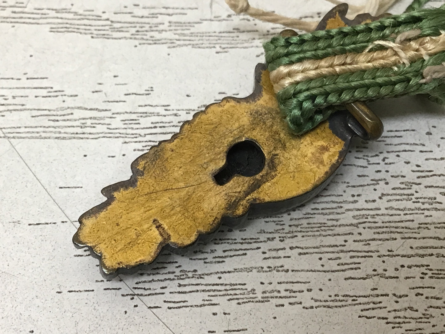 Y2654 OBIDOME Metalwork grass moon JAPANESE KIMONO SASH CLIP antique accessory
