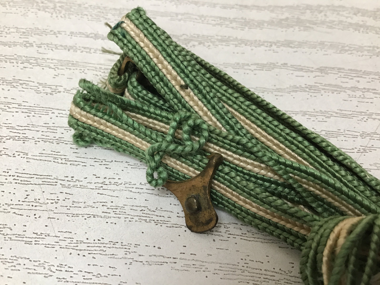 Y2654 OBIDOME Metalwork grass moon JAPANESE KIMONO SASH CLIP antique accessory