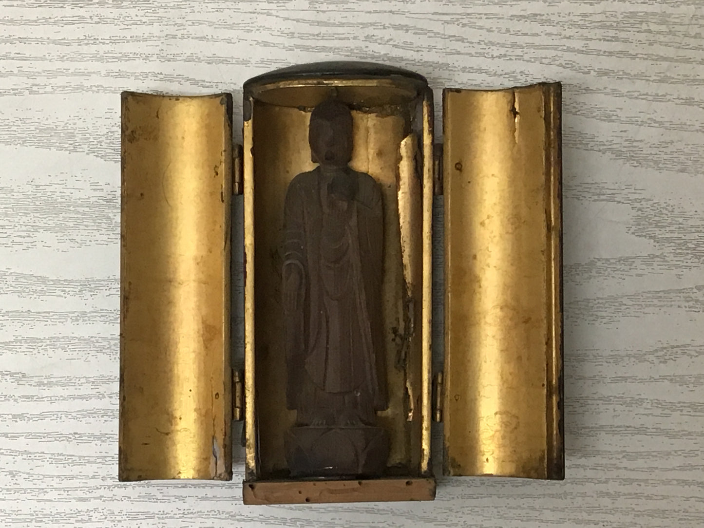 Y2667 STATUE Buddha wooden figure shrine Japan vintage antique figurine