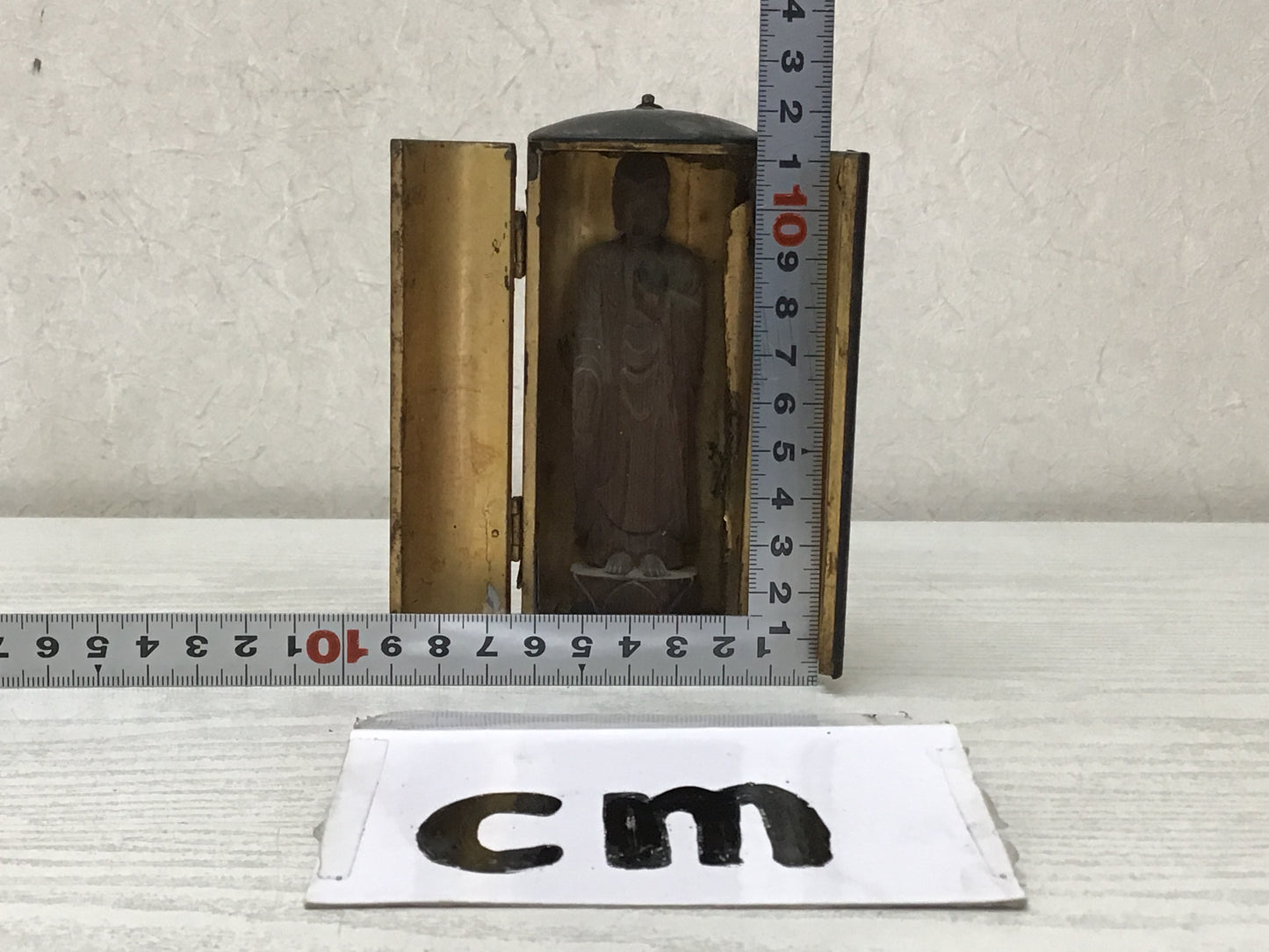 Y2667 STATUE Buddha wooden figure shrine Japan vintage antique figurine