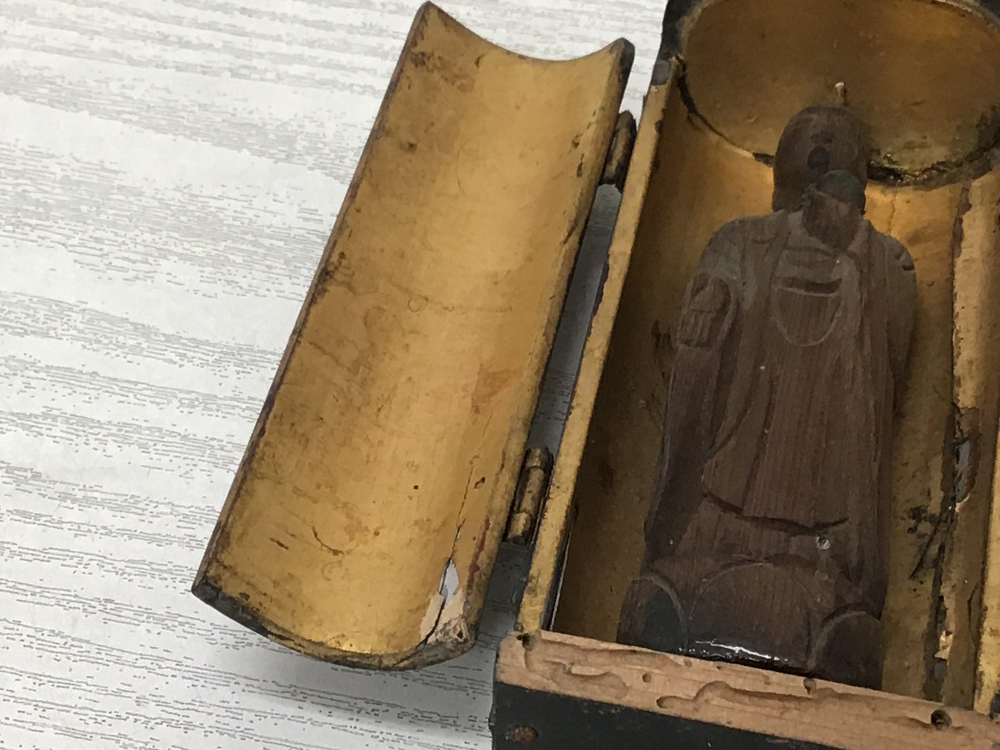 Y2667 STATUE Buddha wooden figure shrine Japan vintage antique figurine