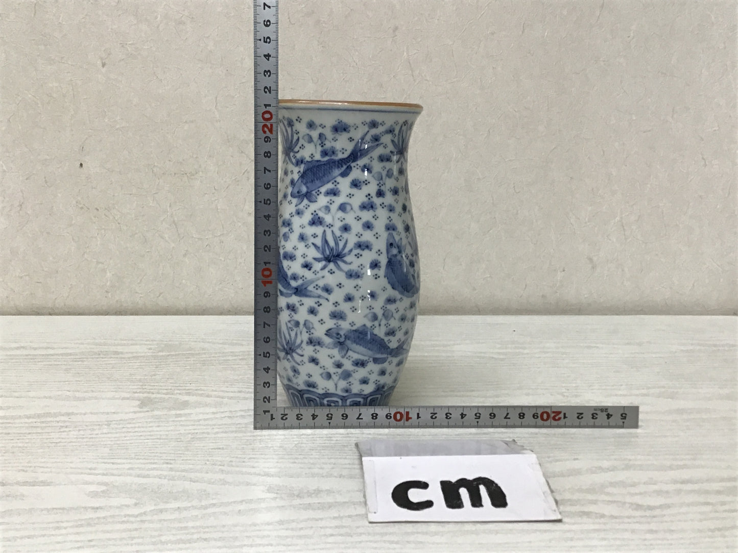 Y2682 FLOWER VASE Seto-ware signed box Japan antique ikebana interior decor