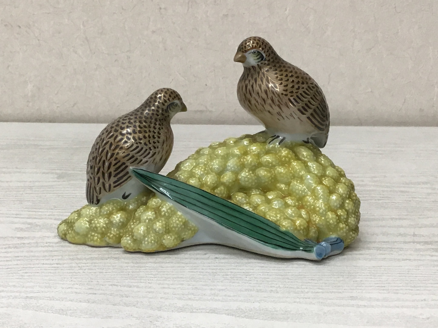 Y2694 OKIMONO Kutani-ware Mandarin Duck figure figurine Japan antique decor