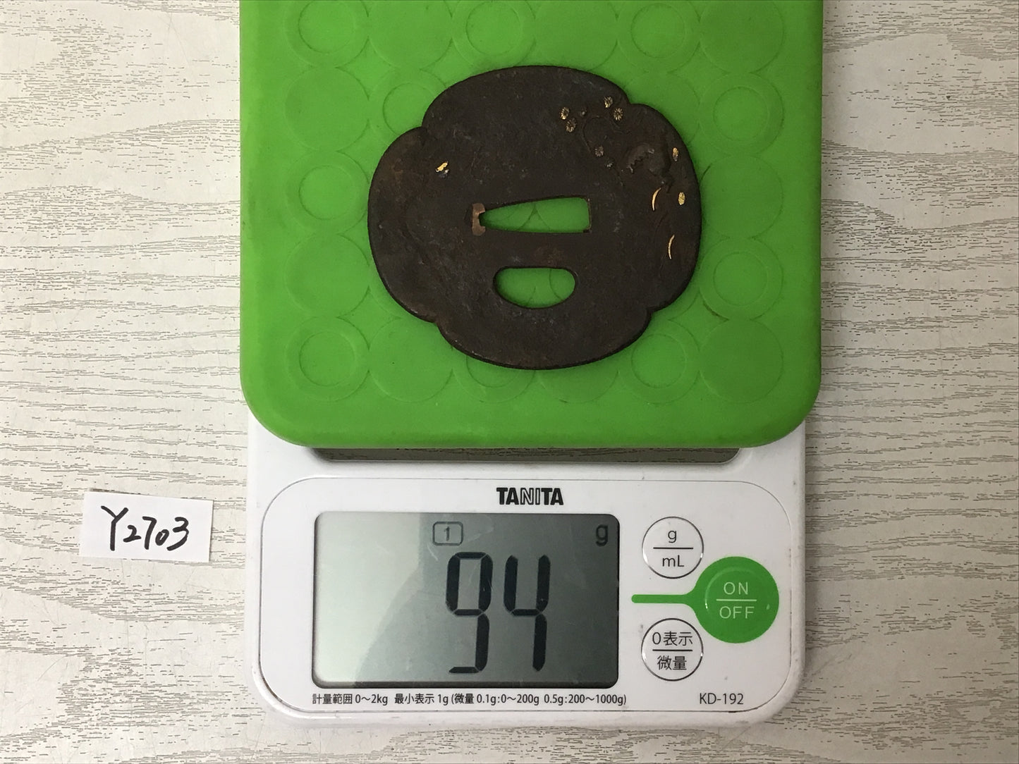 Y2703 TSUBA Sword Guard Inlay Japan samurai katana antique koshirae edo