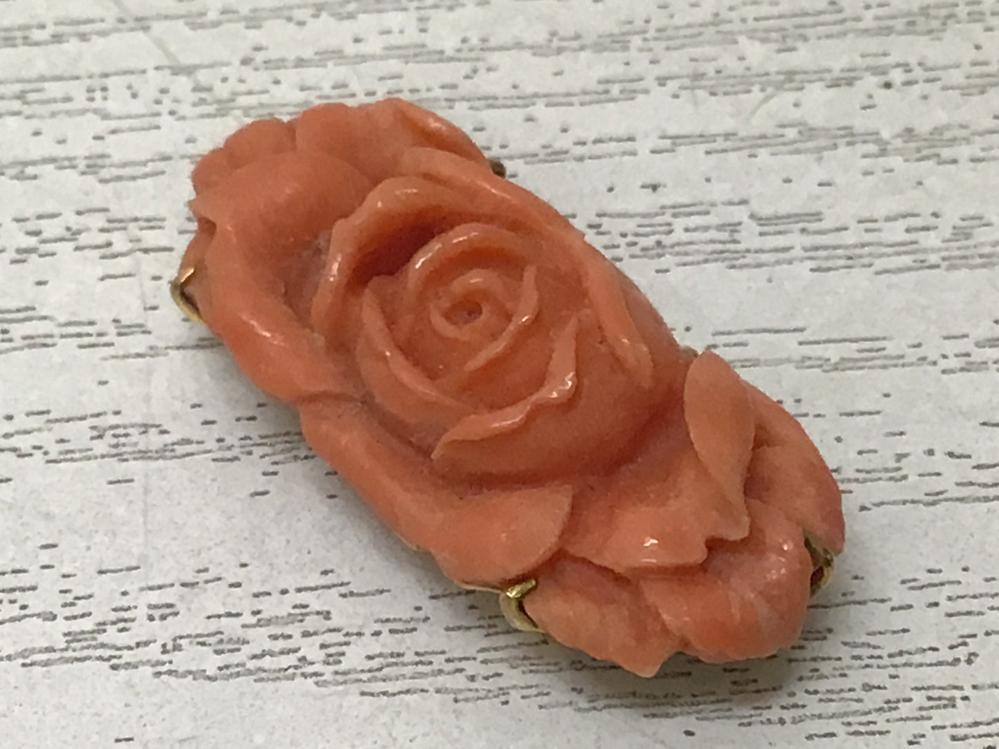 Y2716 OBIDOME Coral Sash Clip brooch flower K9 metal fittings Japanese Kimono