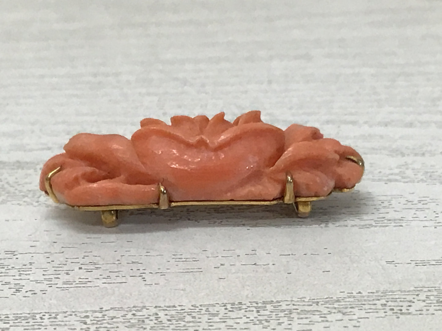 Y2716 OBIDOME Coral Sash Clip brooch flower K9 metal fittings Japanese Kimono