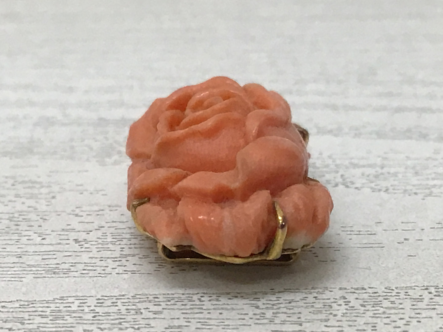 Y2716 OBIDOME Coral Sash Clip brooch flower K9 metal fittings Japanese Kimono