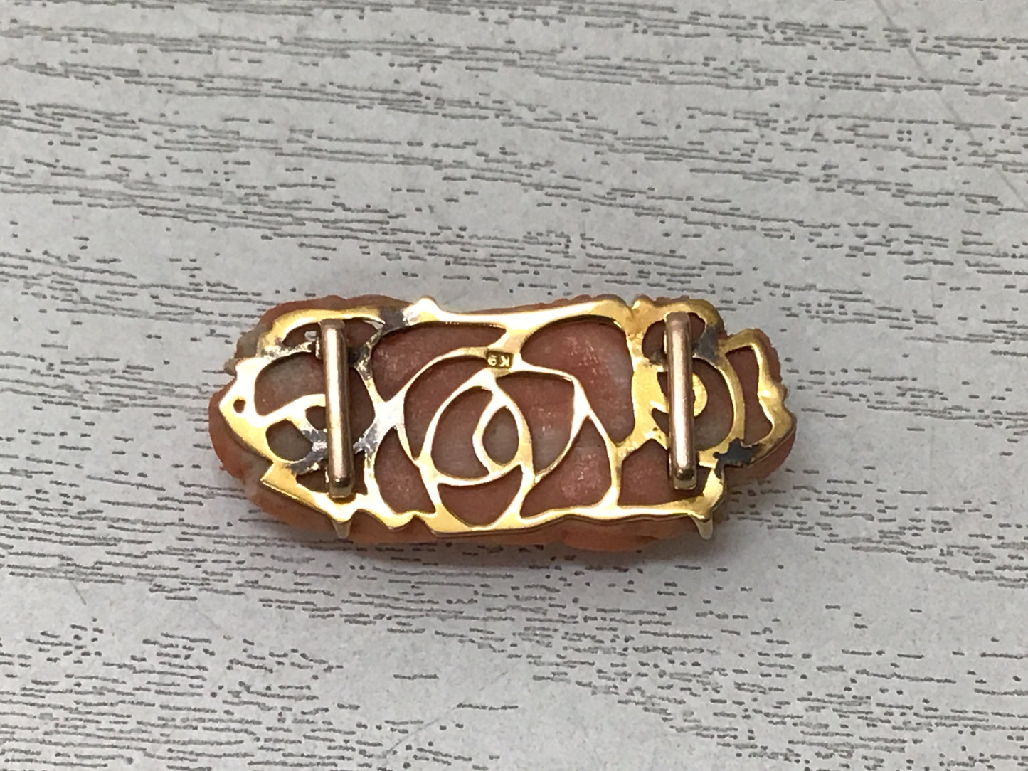 Y2716 OBIDOME Coral Sash Clip brooch flower K9 metal fittings Japanese Kimono
