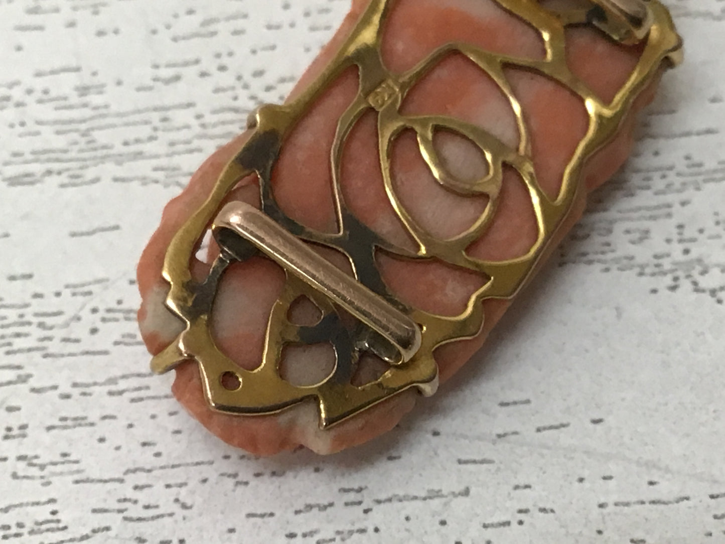 Y2716 OBIDOME Coral Sash Clip brooch flower K9 metal fittings Japanese Kimono
