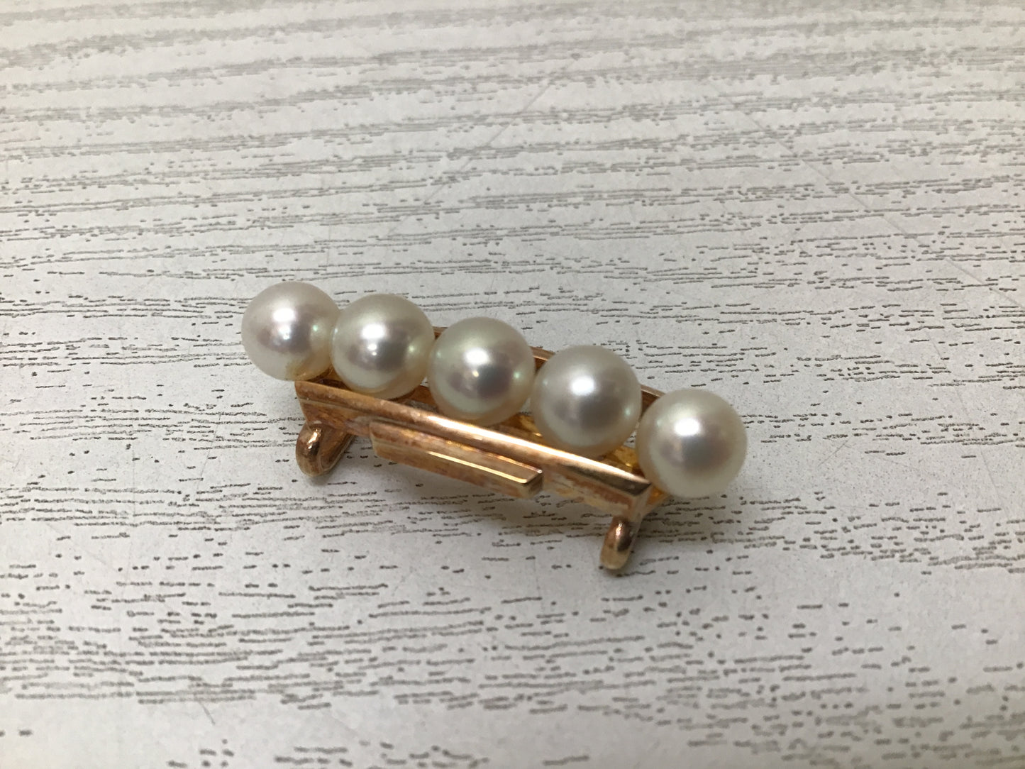 Y2720 OBIDOME Mikimoto Pearl K14 signed Sash Clip Japan Kimono vintage antique
