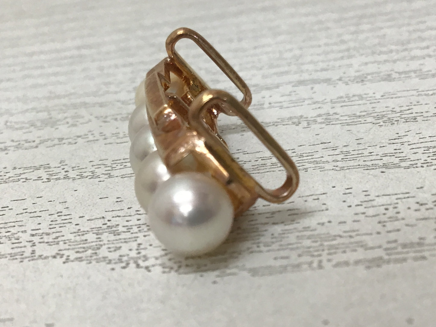 Y2720 OBIDOME Mikimoto Pearl K14 signed Sash Clip Japan Kimono vintage antique