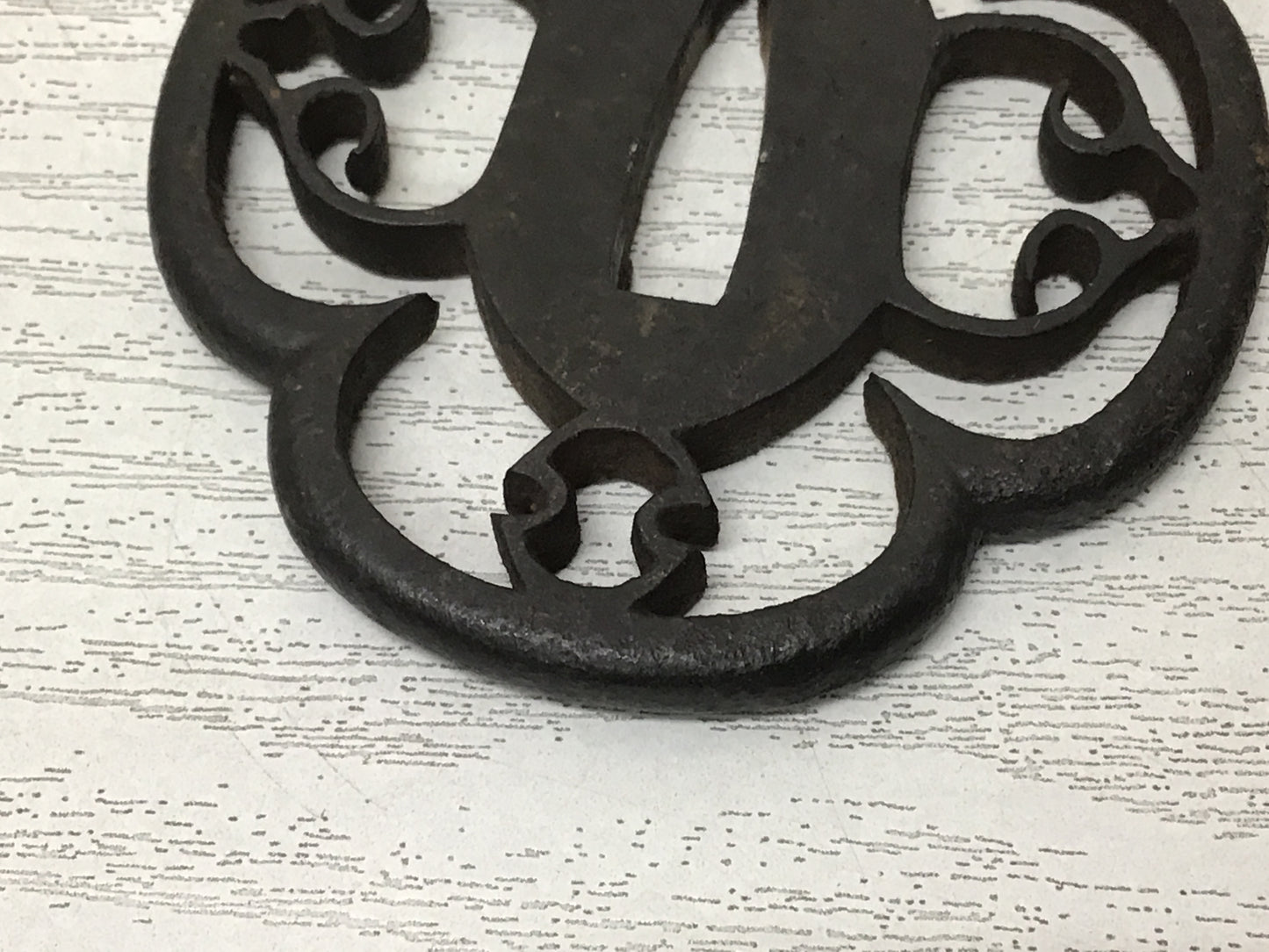 Y2731 TSUBA Openwork Sword Guard Japan samurai katana antique koshirae edo
