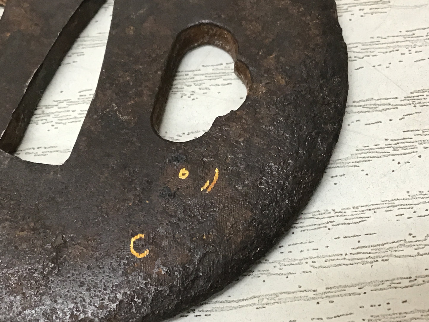Y2733 TSUBA Round Sword Guarud Inlay Japan samurai katana antique koshirae edo